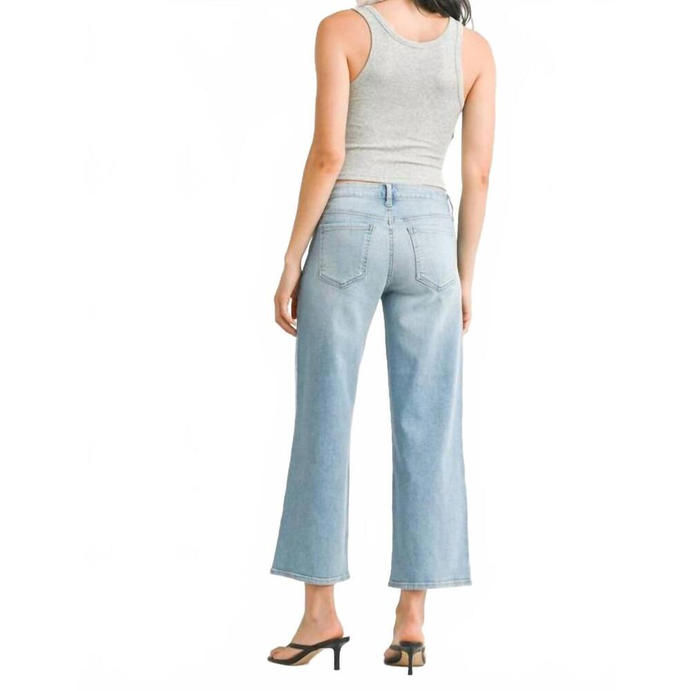 NEW JUST BLACK DENIM slim wide leg denim jean in light deni,